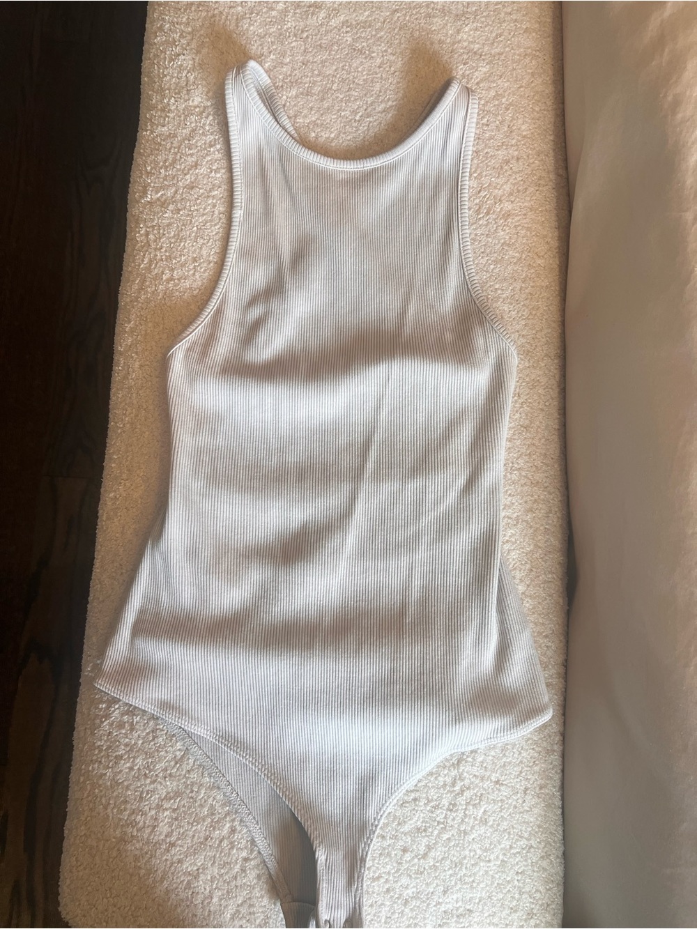 AGOLDE Women's Ribbed bodysuit in Light Beige